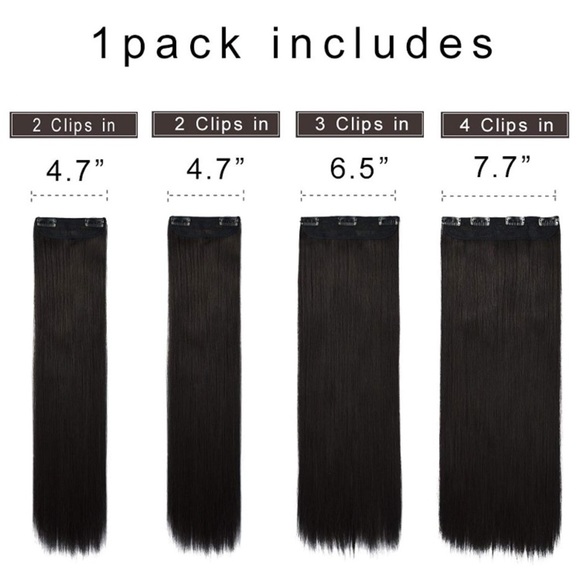 ✨ 24” STRAIGHT NATURAL BLACK 280G 4 PEICE CLIP INS main image 2